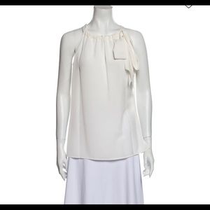 Halston Scoop Neck Sleeveless Blouse